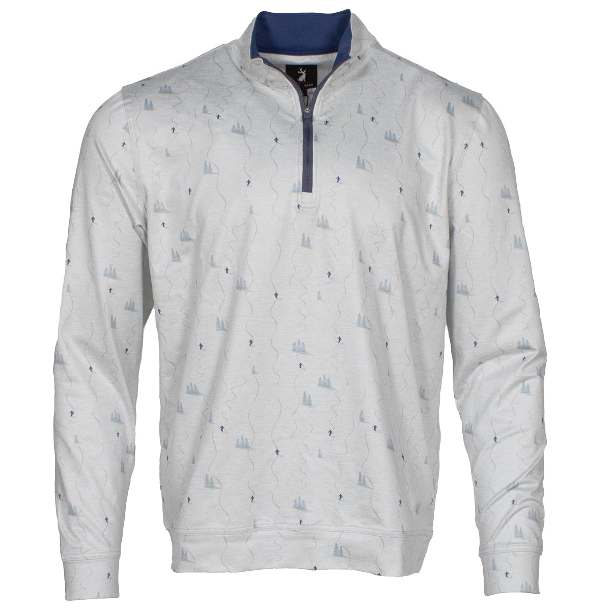 Jack and Sage Pow Turns Performance Tek 1/4-Zip | Snow Grey