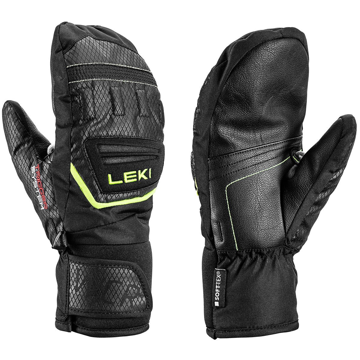 LEKI WCR Team 3D Mitten - Kids' | Black/Yellow
