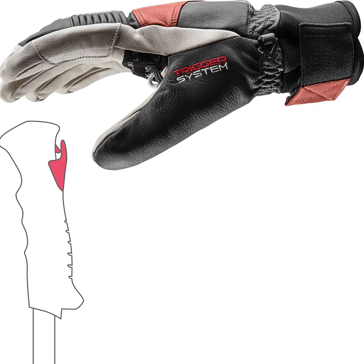 LEKI Patrol 3D Glove - Men's | Graphite/White/Maroon