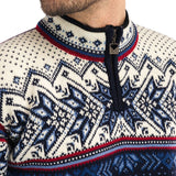 Dale of Norway Vail Sweater - Men's | Midnight Navy/Red Rose/Off White
