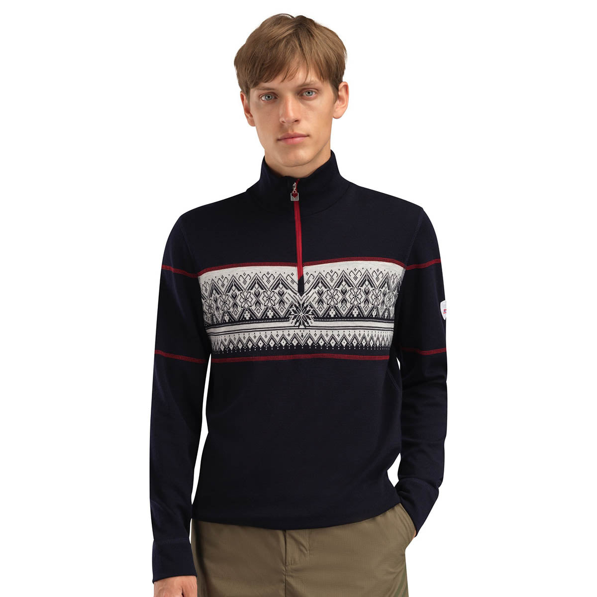 Dale of Norway Moritz Superfine Sweater - Men's  | Navy White Raspberry