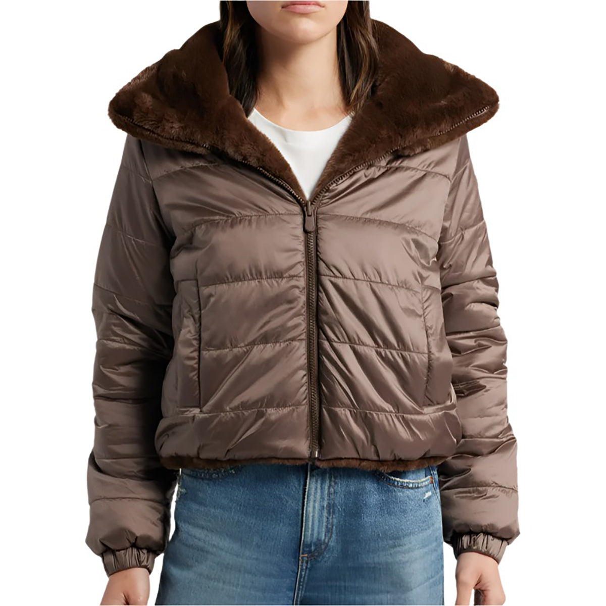 Save the Duck Reversible Jeon Jacket - Women's | Teddy Brown