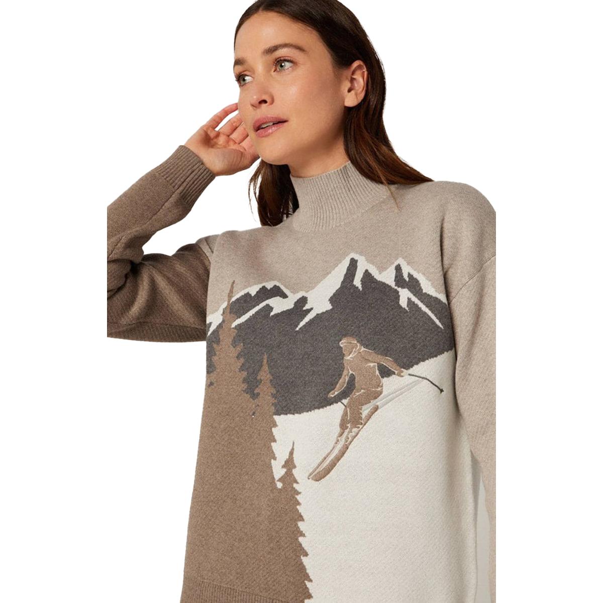 Alp N Rock Portia Mock Neck Sweater  Womens  | Heather Stone