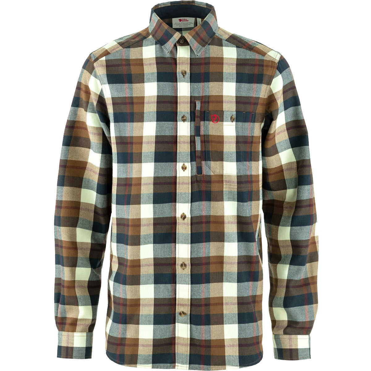 Fjallraven Fjallglim Flannel Shirt - Men's  | Wood Brown/Chalk White