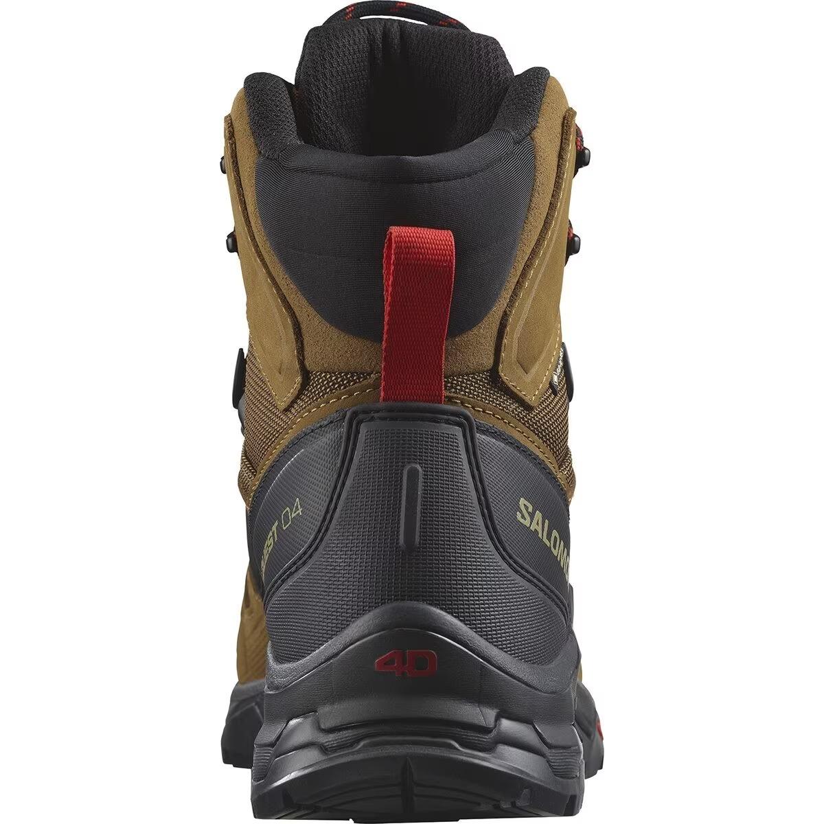 Salomon Quest 4 GTX Backpacking Boot  Mens  | Rubber Black Fiery Red