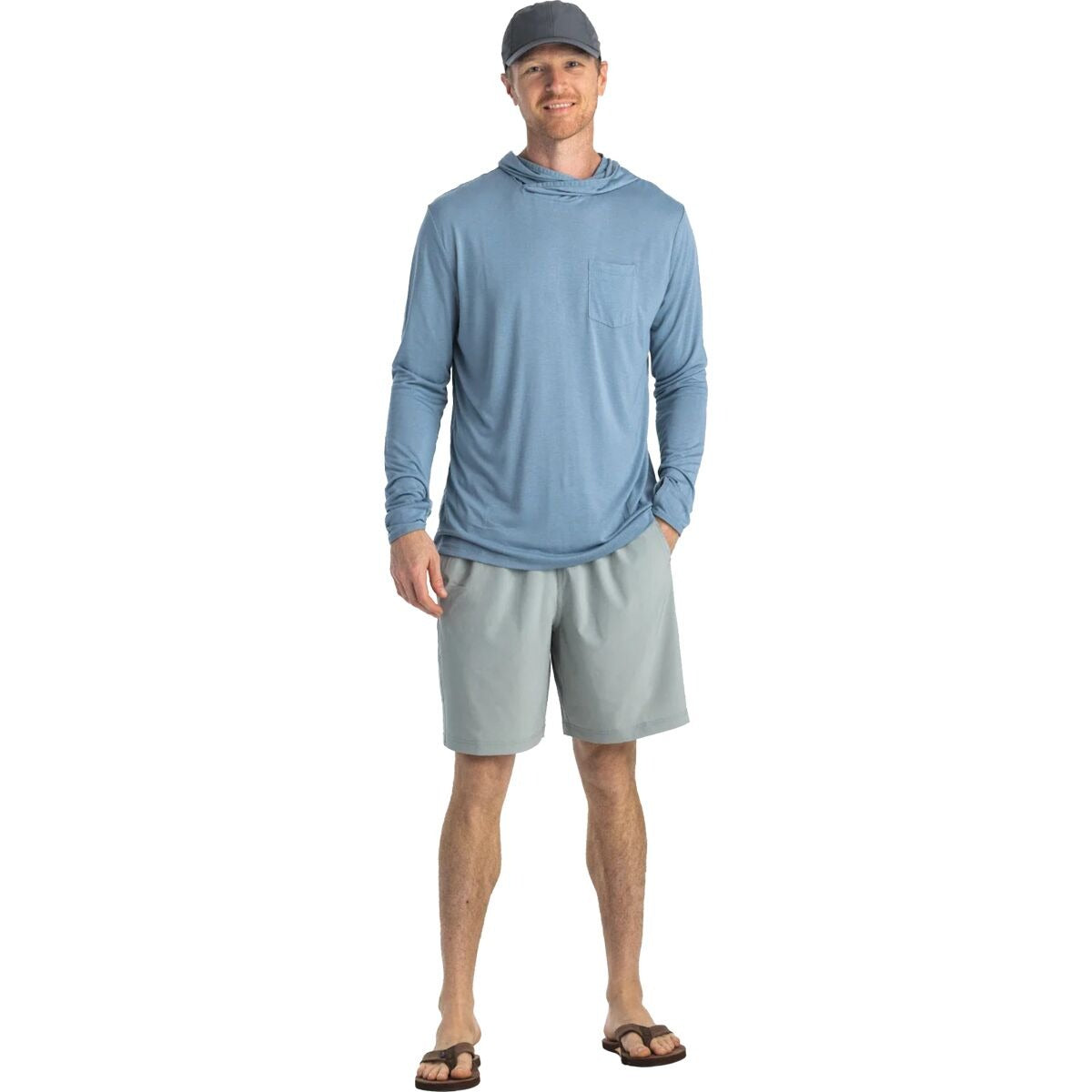 Free Fly Bamboo Lightweight Hoodie - Men's  | Blue Fog