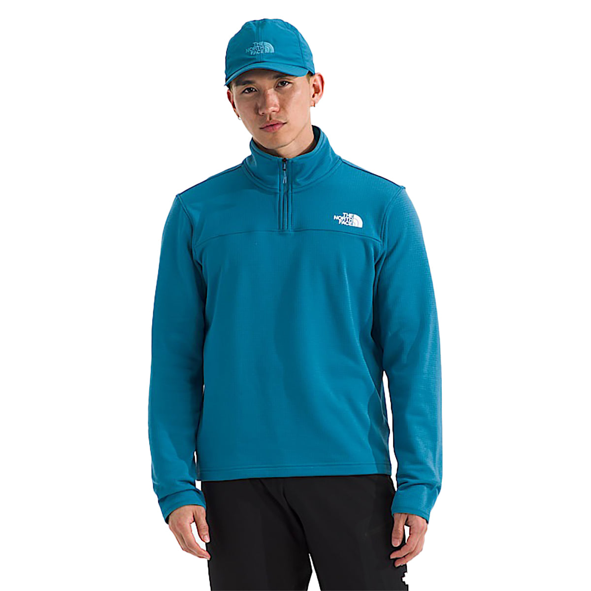 The North Face Cedar Trail Grid 1/4 Zip Fleece - Men's  | Dusk Blue