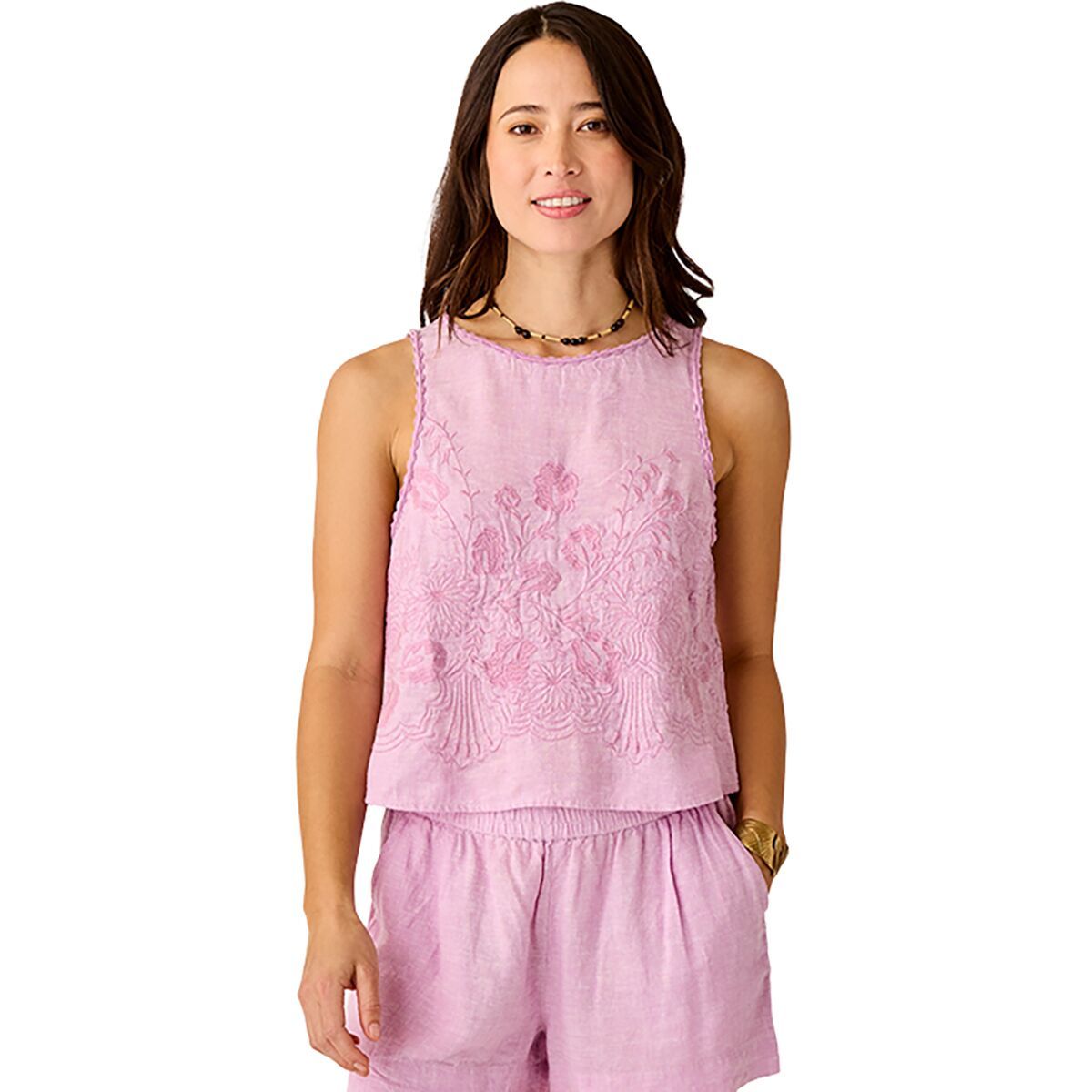 Carve Designs Lou Linen Tank Top - Women's | Light Violet Chambray