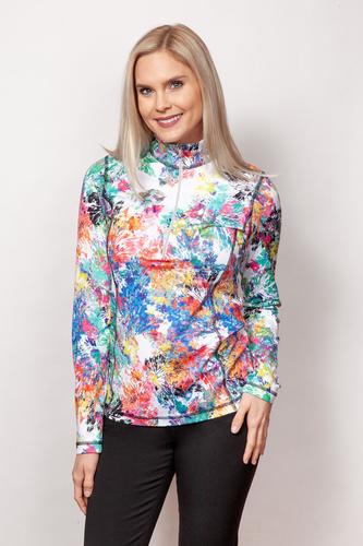 Sno Skins Micro Printed 1/4 Zip Top - Women's