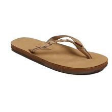 Rainbow Flirty Braided Leather Flip Flop - Women's SIERRA_BROWN