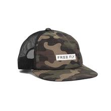 Free Fly Reverb Packable Trucker Hat WOOD_CAMO_PRINT