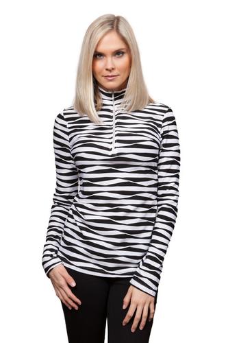 Sno Skins Twisted Print Zip T Neck - Women's